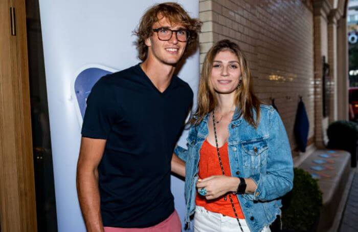 Alexander Zverev with his ex-girlfriend, Olya Sharypova.